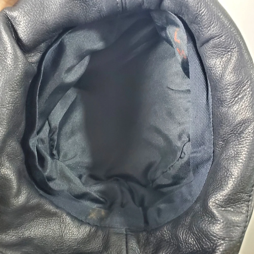 Vintage Black Leather Bucket Hat - Picture 7 of 7